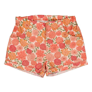 Loir - Camille Short Flores de Algodón Orgánico | Coral