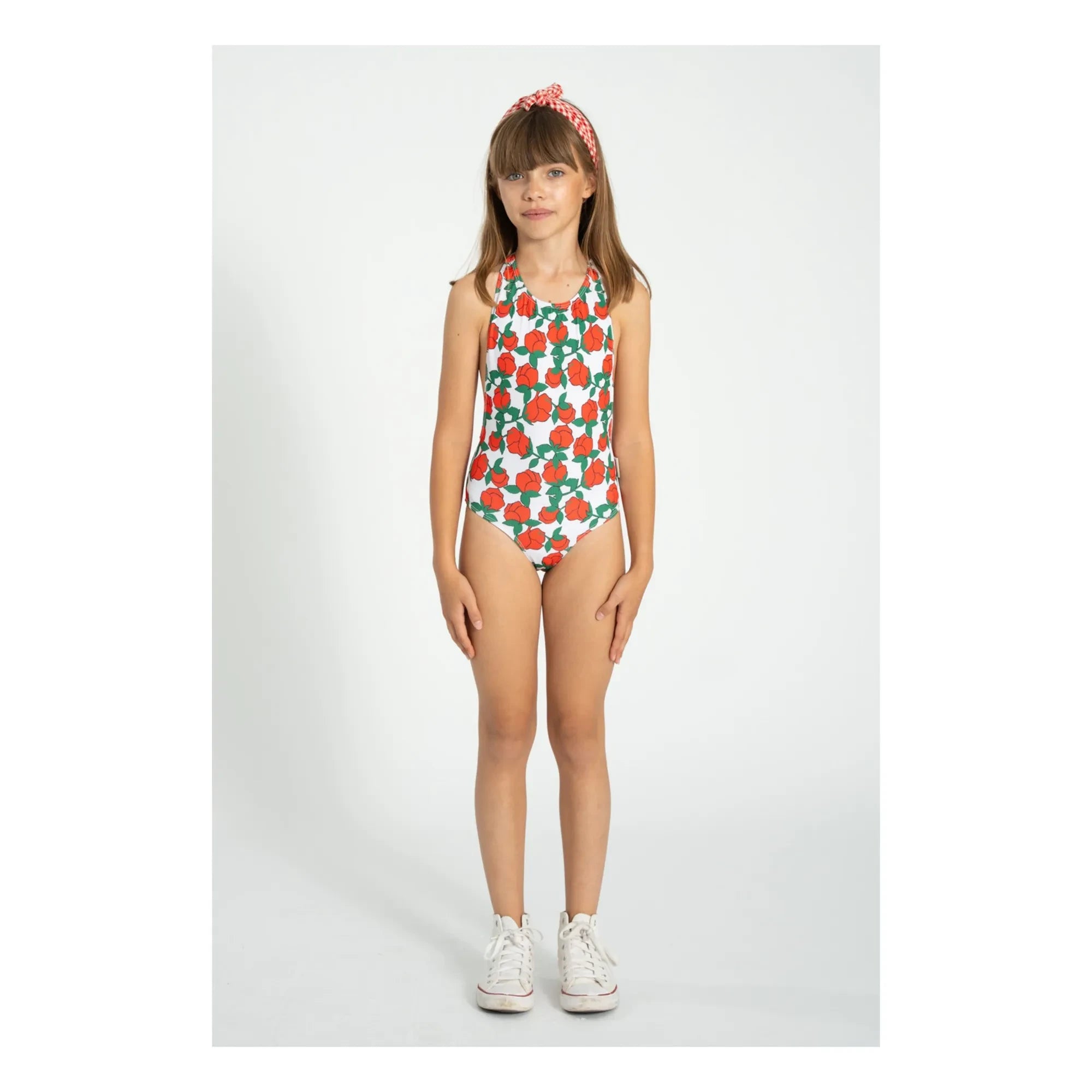 Piupiuchick - Bañador texturizado tipo halter, Rosas, Fibras recicladas | Crudo
