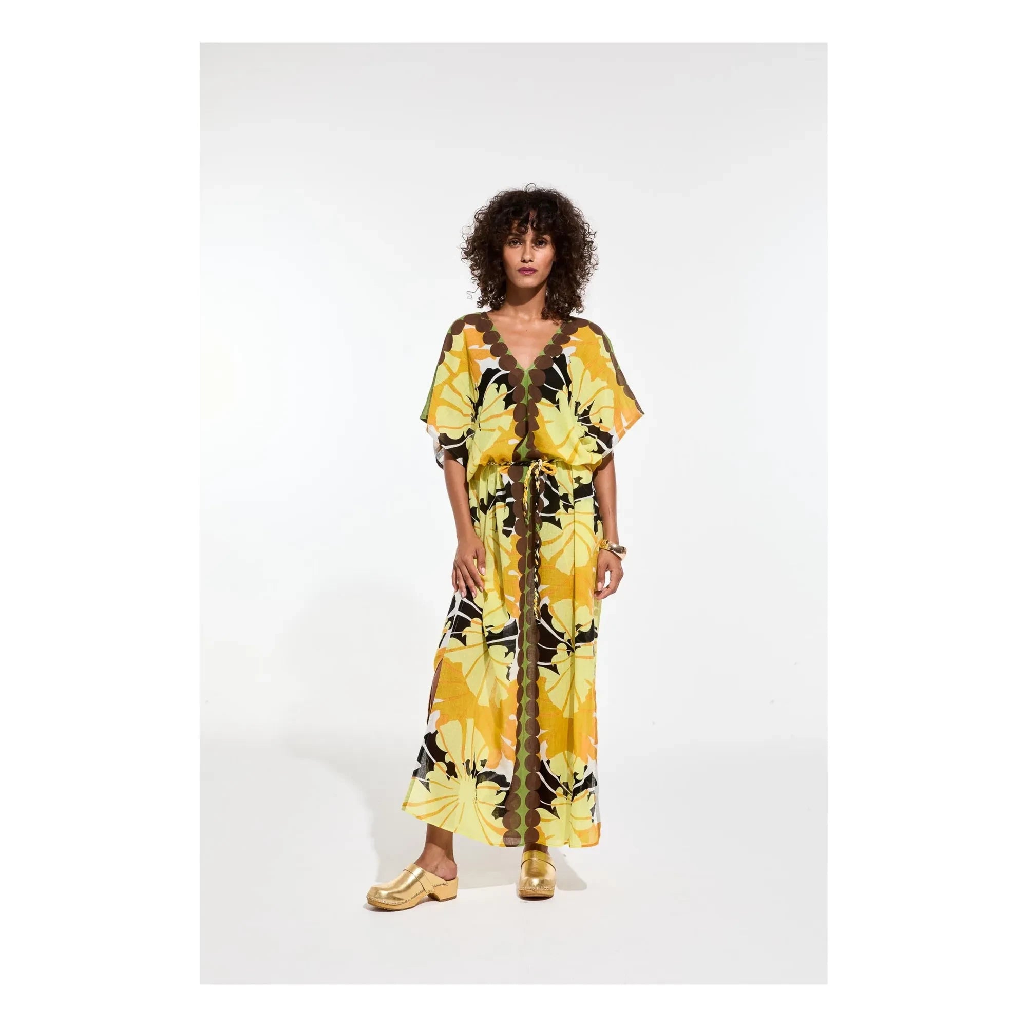 Mapoésie - Vestido de algodón Hydra Pavot | Amarillo limón