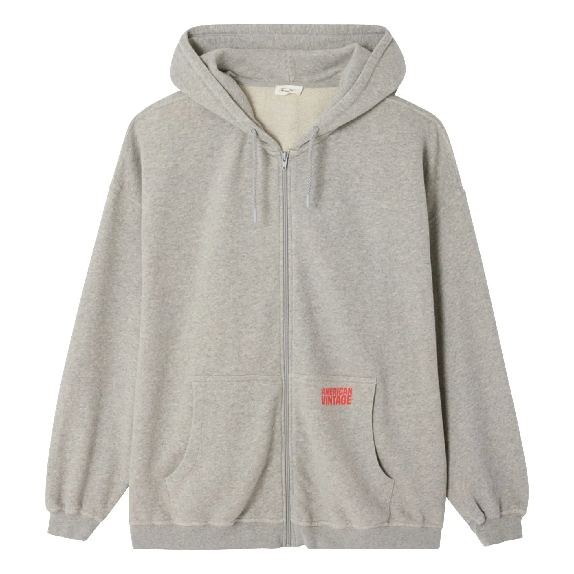 American Vintage - Sudadera con capucha y cremallera | Gris melange