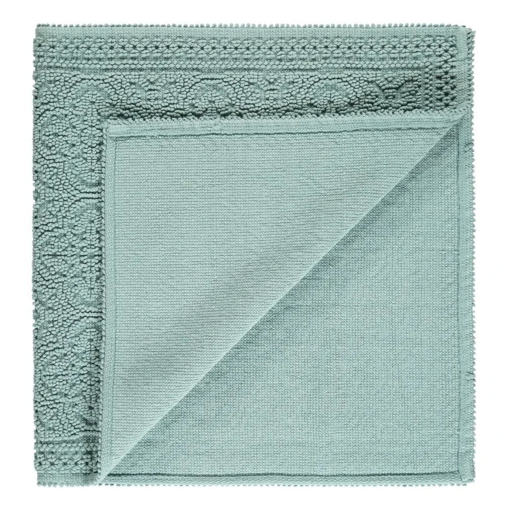 Haomy - Alfombra de baño de algodón con diseño en relieve 55x110cm | Verde agua