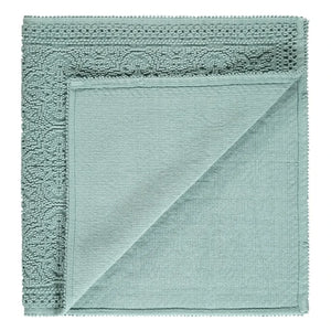 Haomy - Alfombra de baño de algodón con diseño en relieve 55x110cm | Verde agua