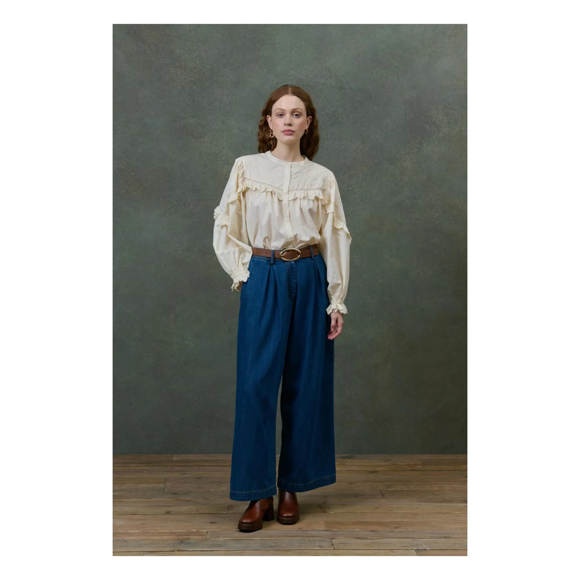 Louise Misha - Blusa Noelianne Popelín de Algodón Orgánico - Colección Mujer | Crema