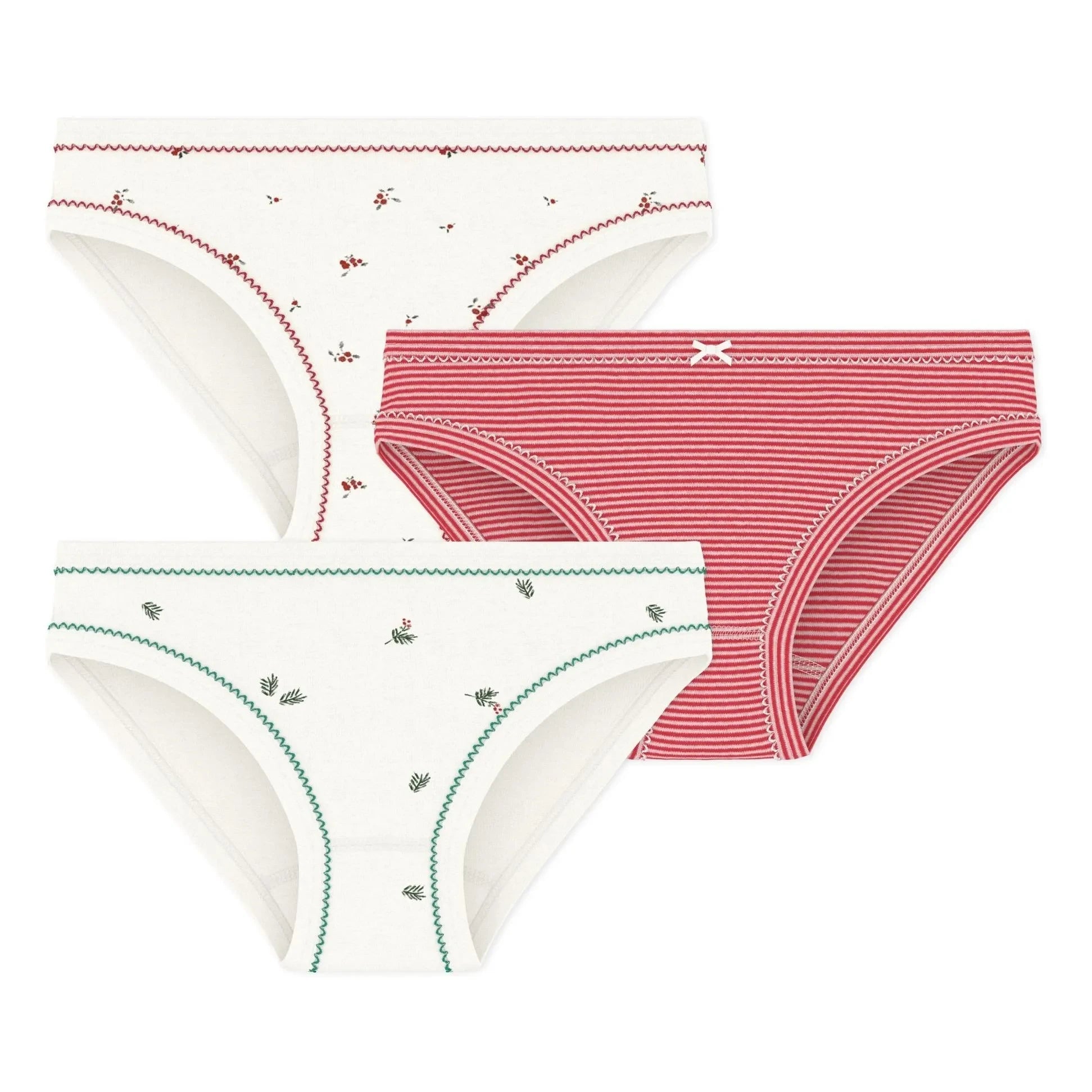 Petit Bateau - Pack de 3 bragas de rayas | Blanco