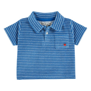 Emile et Ida - Polo de algodón orgánico a rayas | Azul