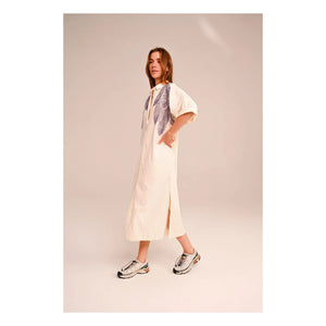 Vestido de voile de algodón bordado Sacrécoeur - Lou Taro | Blanco