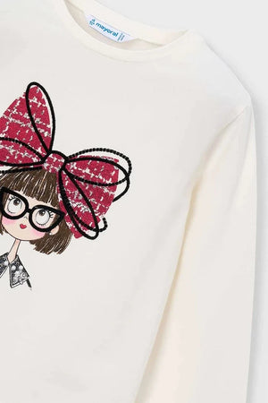 Blusa de manga larga de algodón y elastano Mayoral para niños