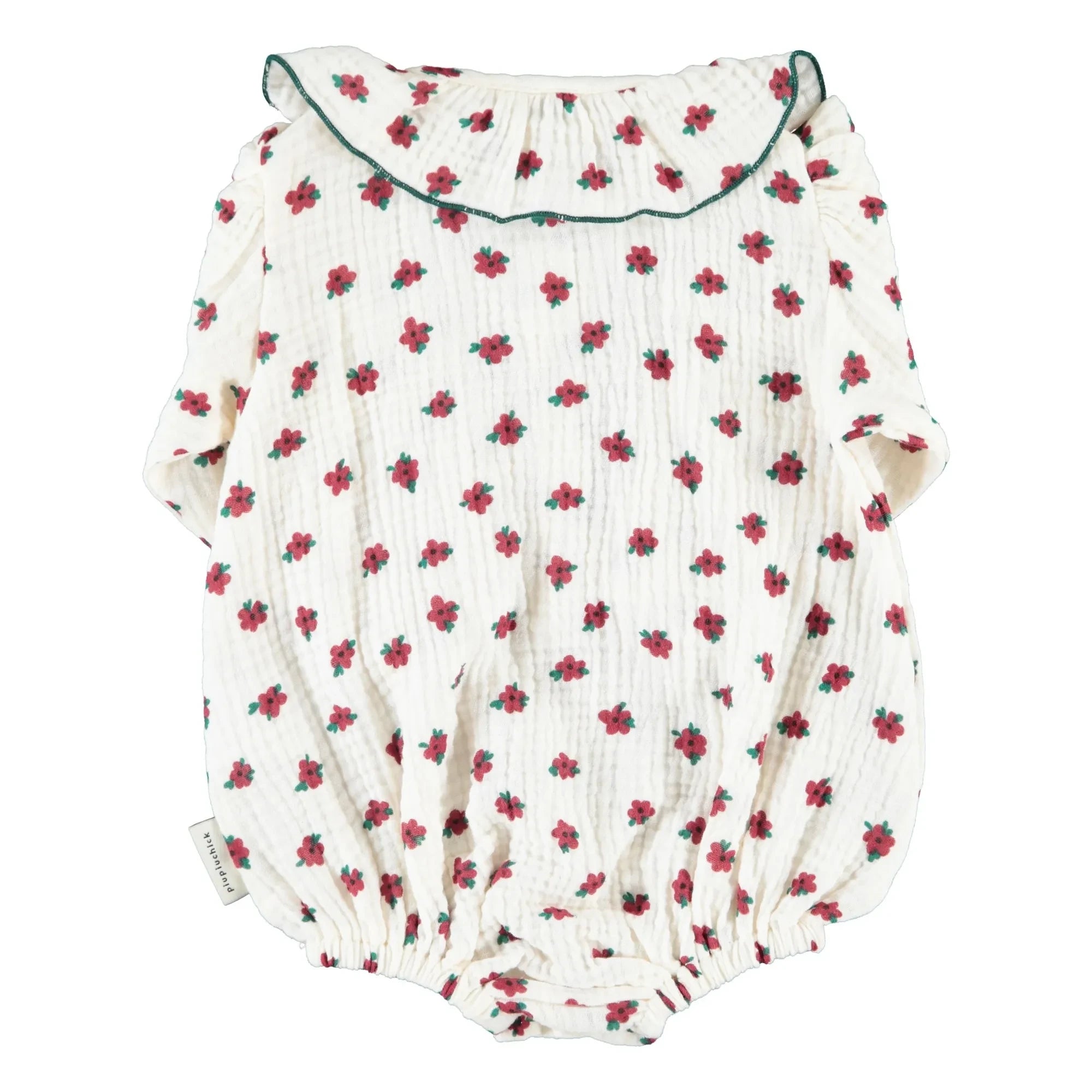Piupiuchick - Pelele de Algodón Orgánico con Estampado Floral | Crudo