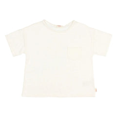 Búho - Camiseta con bolsillo de lino | Blanco