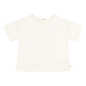 Búho - Camiseta con bolsillo de lino | Blanco