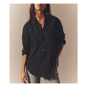 Xirena - Camisa Beau de Popelín de Algodón | Negro