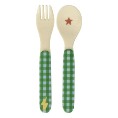 Rice - Set de cubiertos de melamina Hero | Verde