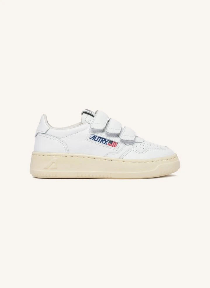 Autry - Kidstripes Zapatillas de Cuero Bajo | Blanco