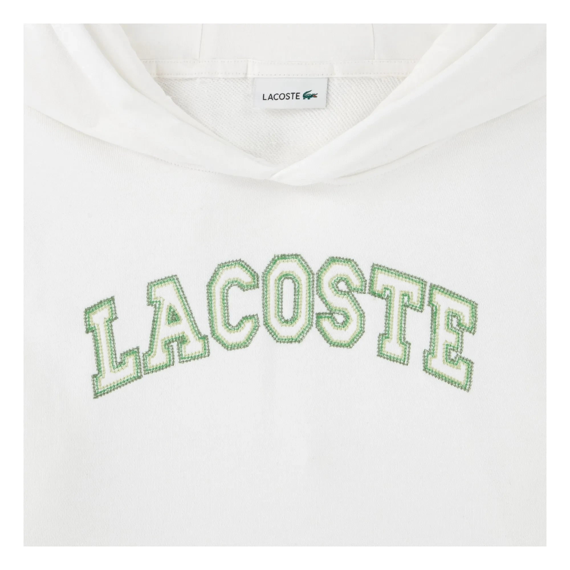 Lacoste - Sudadera con capucha y logo bordado de algodón orgánico | Blanco