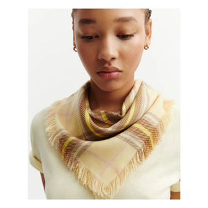 Bompard - Mini Tartán Cuadros Cachemira Bufanda | Amarillo limón