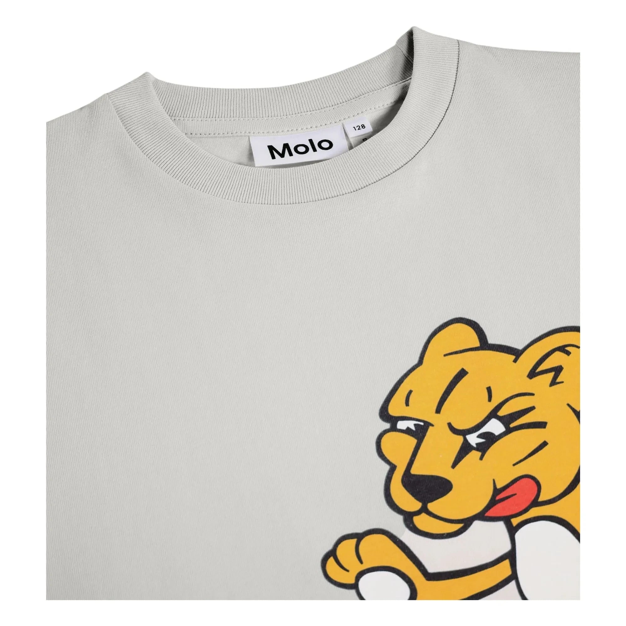 Molo - Riley Curious Friend Camiseta de algodón orgánico | Gris