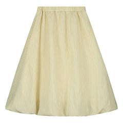 Tangerine - Falda Midi Abullonada Rayada | Amarillo pálido