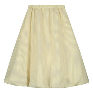 Tangerine - Falda Midi Abullonada Rayada | Amarillo pálido