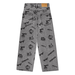 brunobruno nation - Pantalón vaquero de algodón orgánico para viaje | Gris
