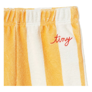 Tinycottons - Pantalones deportivos a rayas de tejido de rizo de algodón orgánico | Amarillo