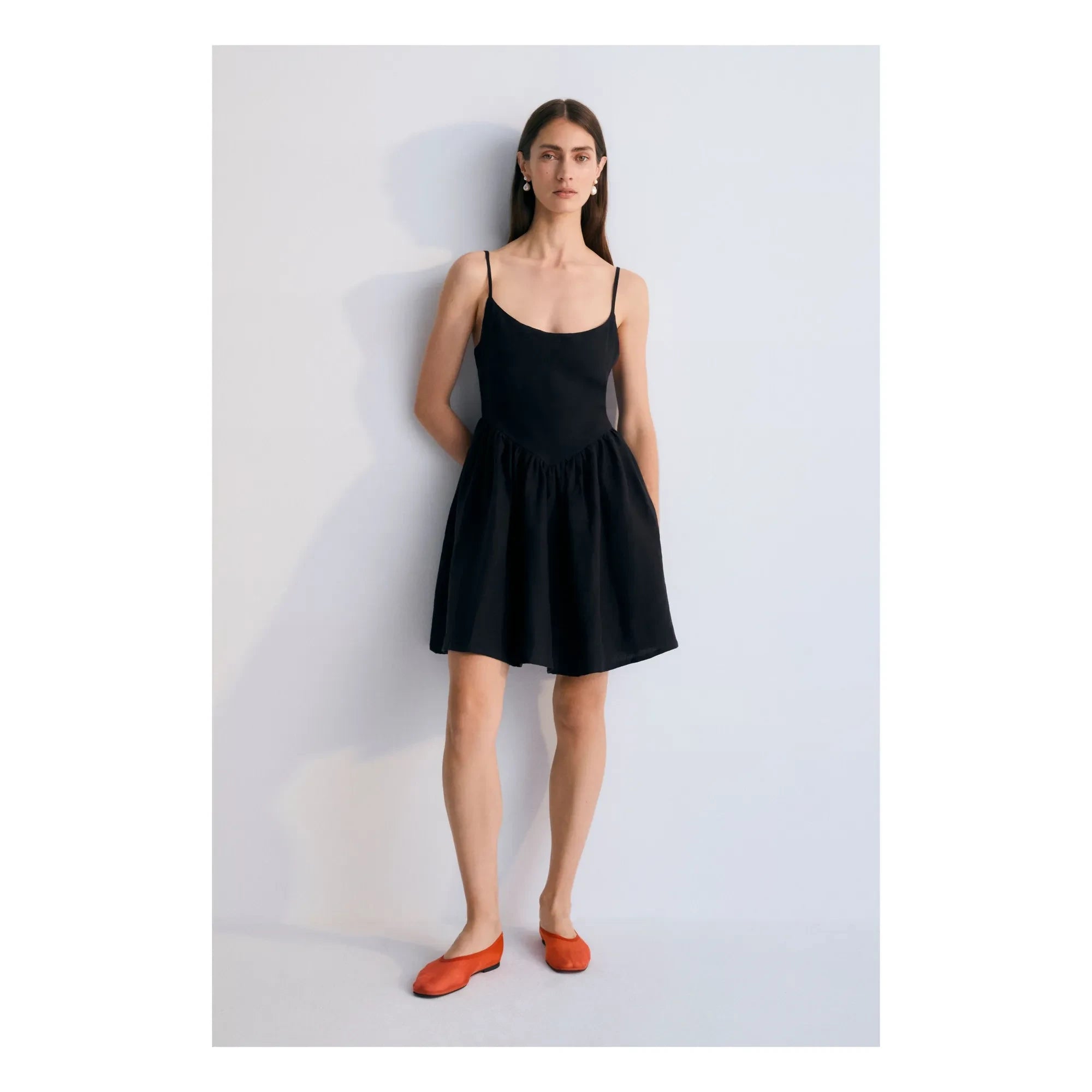 the new society - Vestido de lino Hera - Colección de mujer | Negro