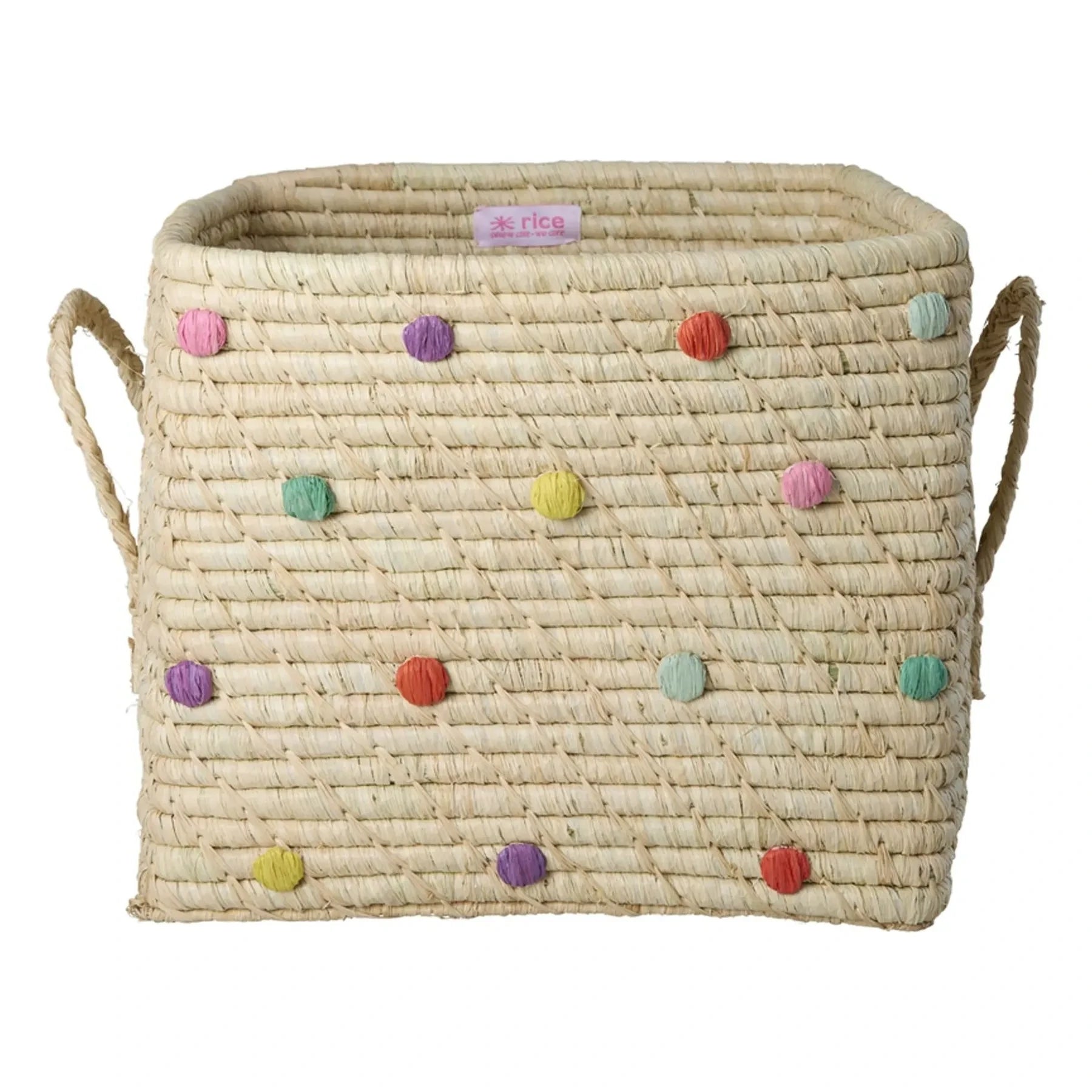 Rice - Cesta de rafia Pois
