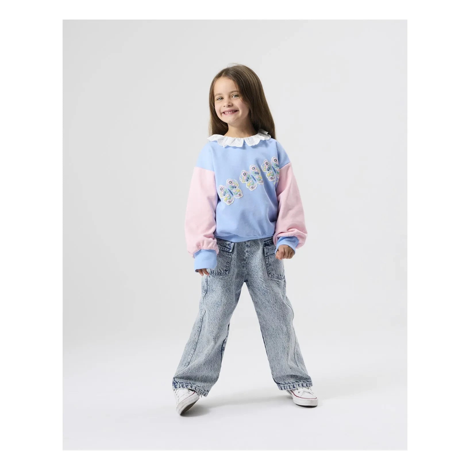 Goldie + Ace - Sudadera Mariposa Oversize | Azul