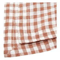 Gabrielle Paris - Mantel de Lino Lavado Gingham | Rojo ladrillo