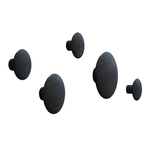 Muuto - Set de 5 Ganchos Dots - Negro