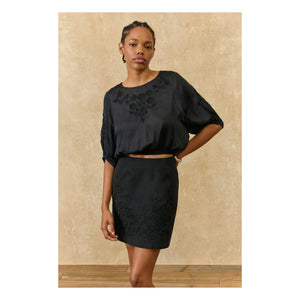 Louise Misha - Blusa de algodón Chayana | Negro