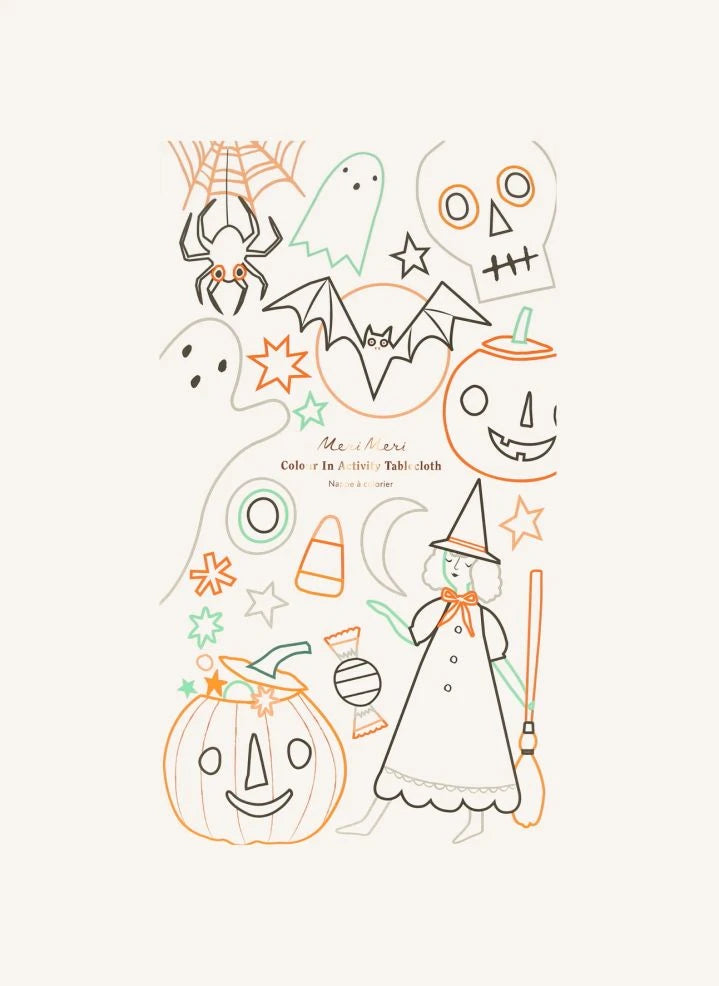 Meri Meri - Mantel de Pintura de Halloween | Blanco