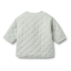 Trigo - Chaqueta Acolchada de Algodón Orgánico a Rayas Saxo | Azul claro