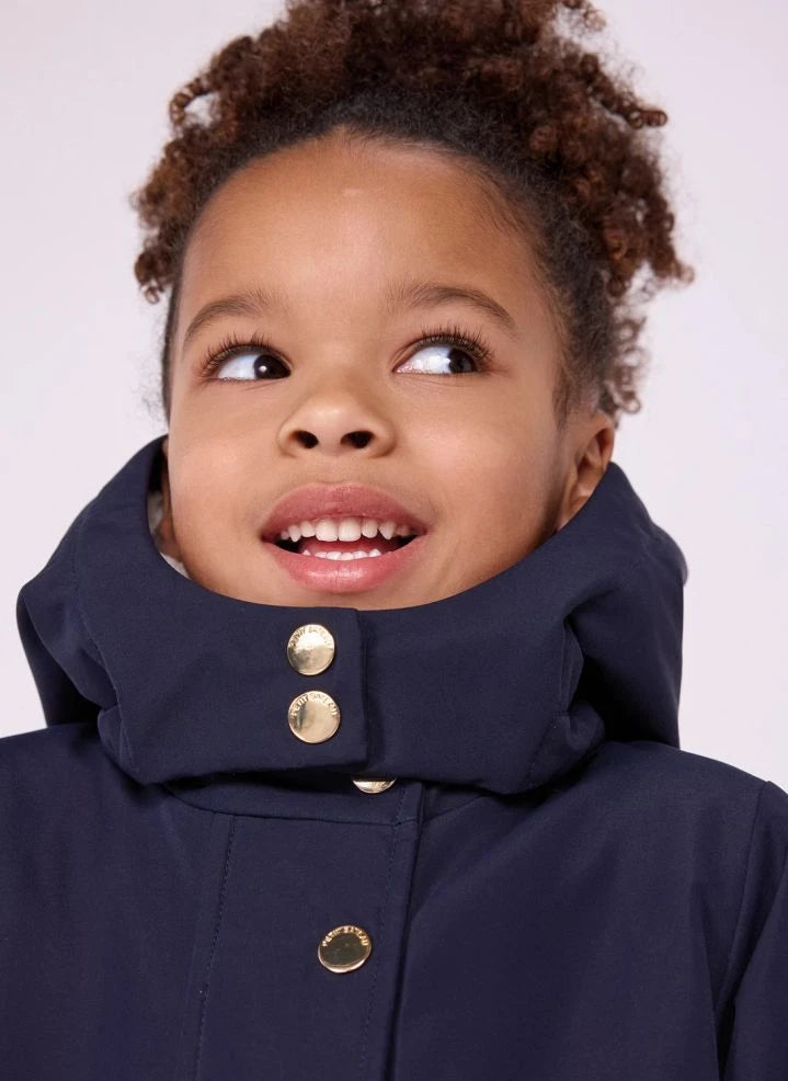 Petit Bateau - Parka con forro de borreguillo | Azul marino