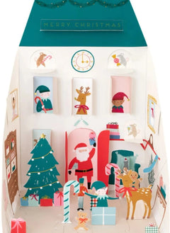 Meri Meri - Calendario de Adviento de Papel de la Casa de Santa Claus