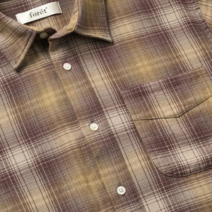 Forét - Camisa de Franela a Cuadros Ridge | Marrón Oscuro