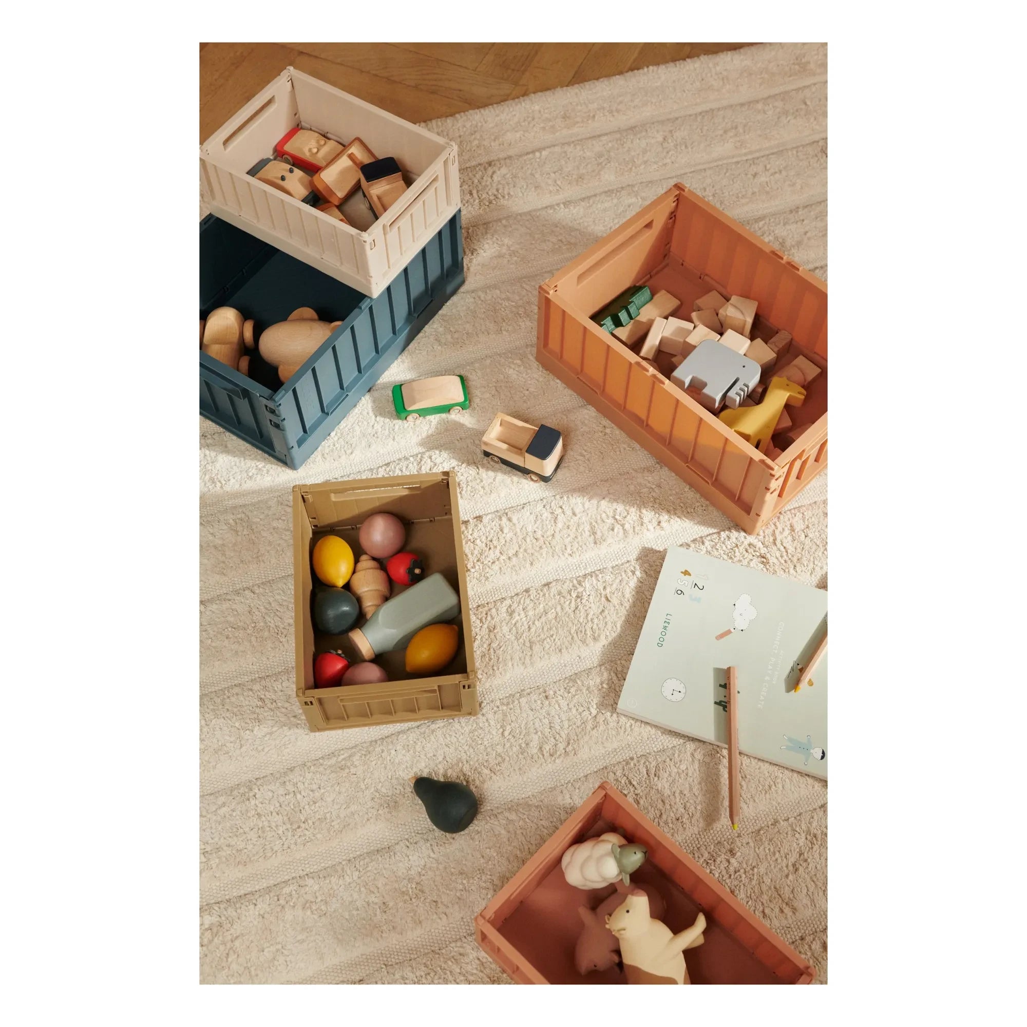 Liewood - Cestas Plegables Weston - Set de 2 | Azul ballena