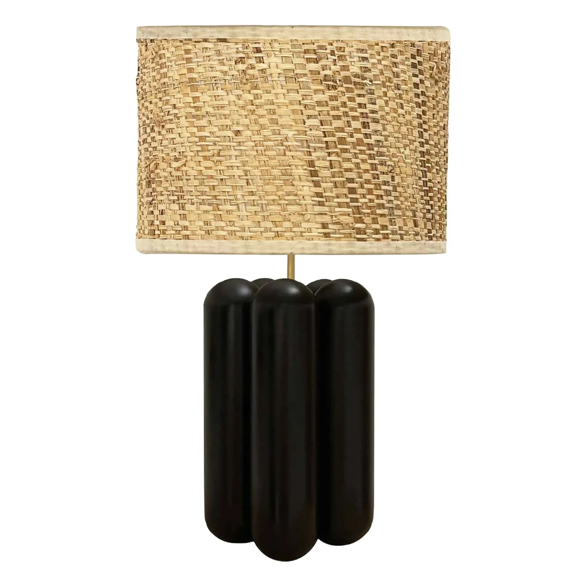 Cosin - Lámpara de mesa Charlotte con pantalla de rafia | Negra