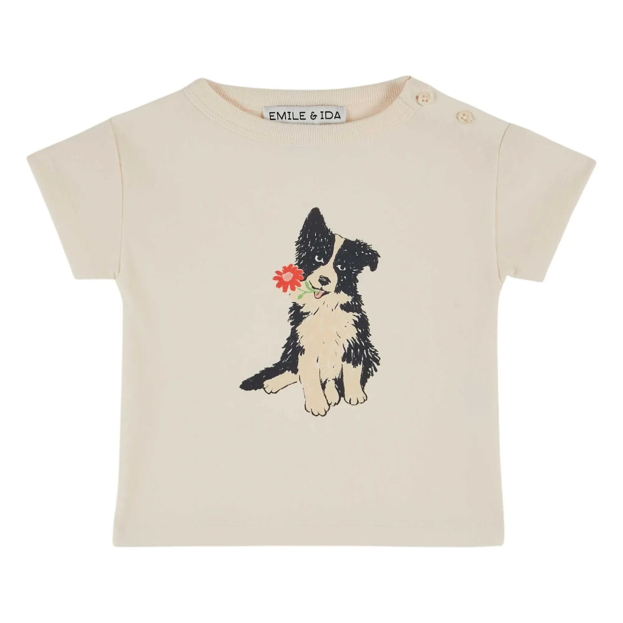 Emile et Ida - Camiseta Perro Algodón Orgánico | Crema