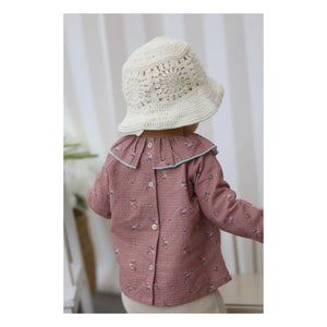 Lililotte - Charline Fleurie Blusa de Algodón Orgánico | Rosa Empolvado