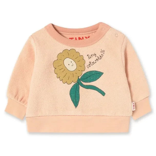 Tinycottons - Organik Pamuklu Çiçek Desenli Sweatshirt | Şeftali
