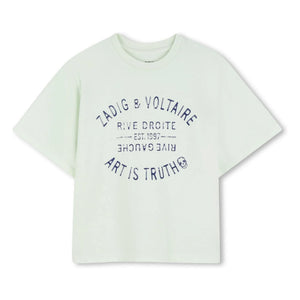 Zadig & Voltaire - La verdad es arte Camiseta con logo desteñido | Verde desteñido