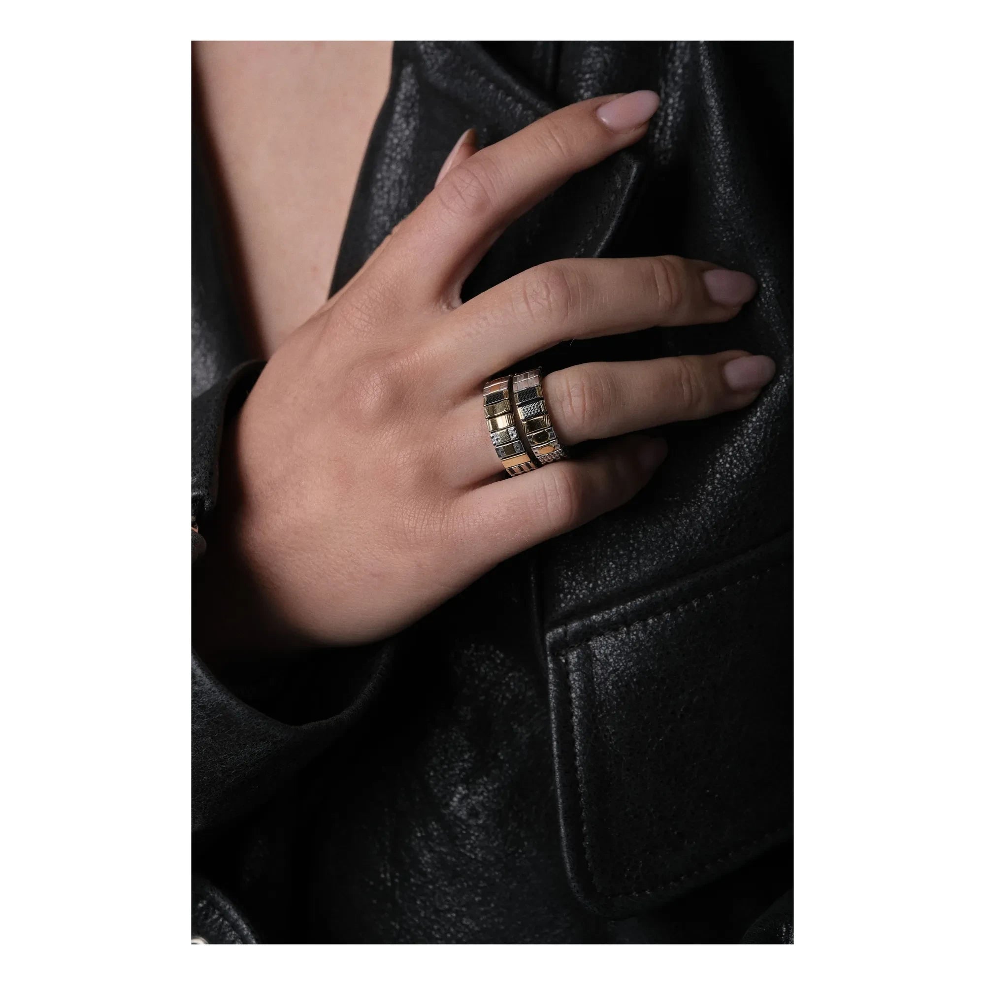 Sigal - Anillo SIG 6 | Negro/Oro/Plata