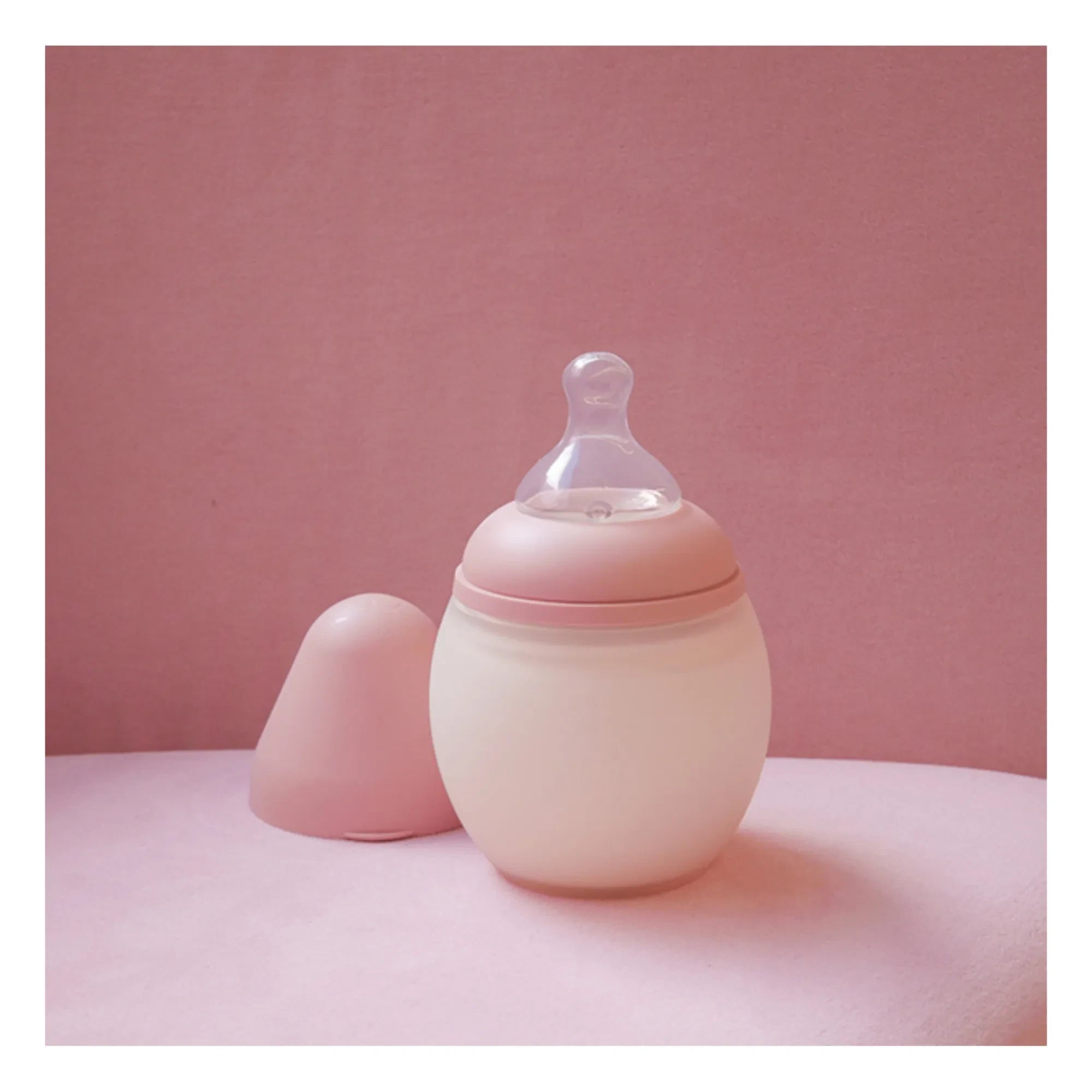 Elhée - Biberón de silicona médica con tetina ortodóntica | Blush