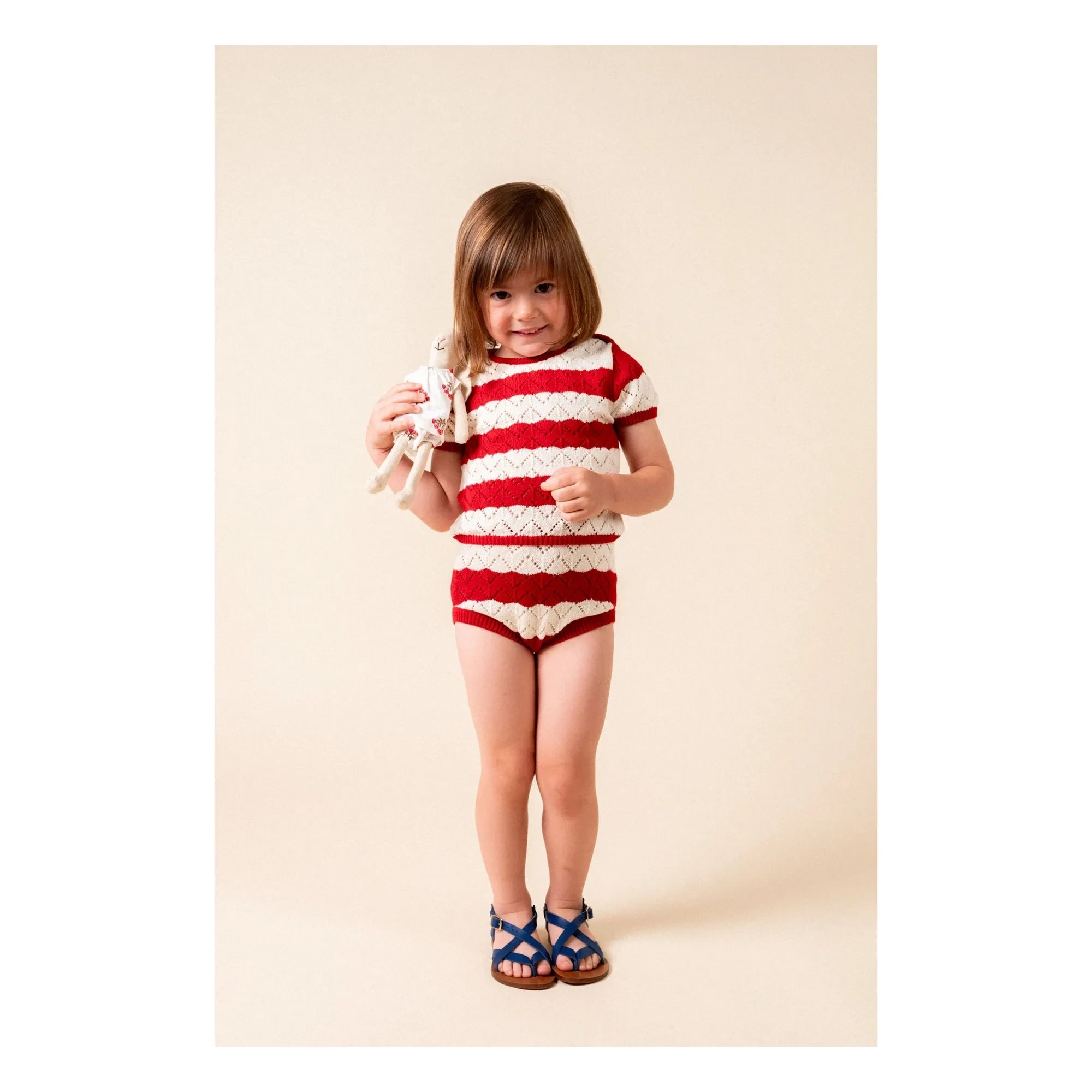 birinit - Bloomer de punto inglés con ribetes en color guindilla | Rojo