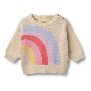 Wheat - Solveig Rainbow Jersey Jacquard de Algodón Orgánico | Crudo