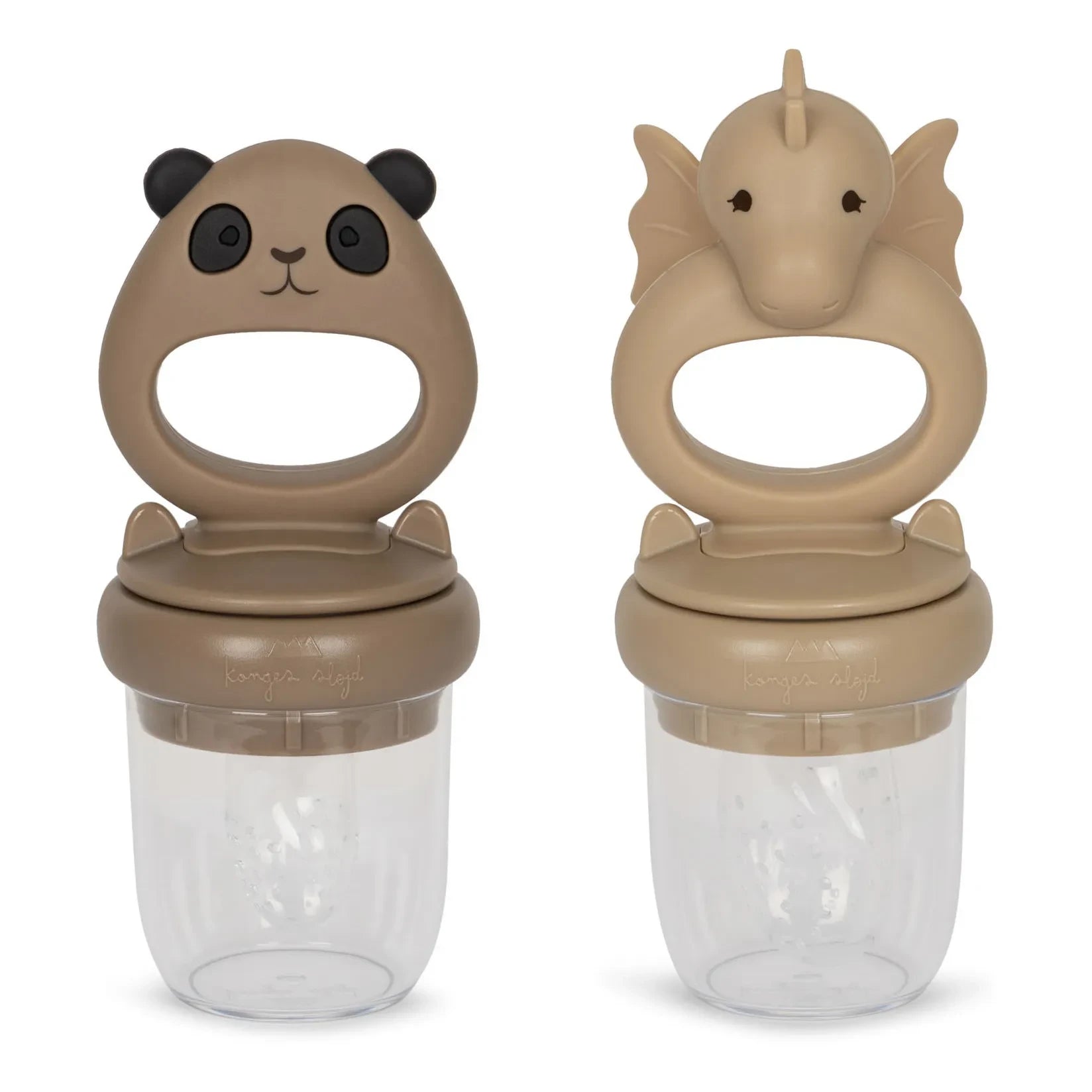 Konges Sløjd - Chupetes Dragón/Panda - Set de 2 | Beige