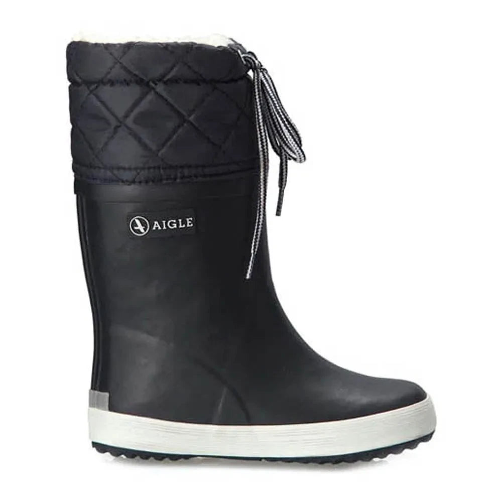 Aigle - Botas de nieve de piel impermeables | Azul marino