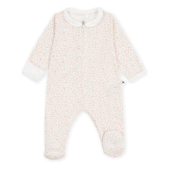 Petit Bateau - Pijama de una pieza con flores de algodón orgánico | Blanco