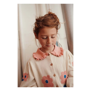 Emile et Ida - Cárdigan de algodón orgánico con estampado floral | Beige