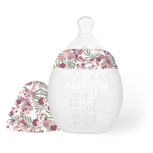 Elhée - Biberón de silicona médica y tetina fisiológica Mimosa Field - Elhée x Liberty | Rosa